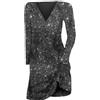 Generico Abito da Cerimonia Donna Curvy Eleganti Vestito Invernale Donna Brillantini Pizzo Mini Abito Sexy Anni 50 Vestito da Sera Donna Midi Abito da Ballo per Cocktail Party Dresses Clubwear
