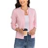 BERESIA Cardigan Donna Maglia con Bottoni Golfino Girocollo Manica Lunga Giacca Cappotto Elegante, Rosa Chiaro