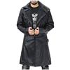 LP-FACON Ryan Gosling Blade Officer K Runner 2049 Giacca - Spolverino in pelle da uomo - Trench in pelle nera con collo di pelliccia, Vera pelle nera., XXXXL