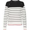 VERO MODA Vmalma LS O-Neck Raglan Pullover Boo, Bianco Neve/Strisce: Nero W. Fiery Red Contrast, XS Donna