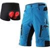 FASCINATDECO Pantaloncini MTB Uomo, Pantaloncini Ciclismo Biciclette con 3D Cuscino, Bici MTB Pantaloni Loose Traspirante Shorts per Ciclismo da Corsa All'aperto