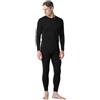 LAPASA 100% Lana Merino Completo Termico Uomo Peso Outdoor Hiking - Abbigliamento Intimo Caldo Pantaloni e Canotta Intimo Trekking Alpinismo Outdoor Calcio Running Nero. (Caldo) XXL
