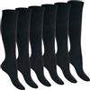 Footstar Calze al ginocchio per donna e uomo (6 paia) Calze per diabetici senza cuciture, Nero , 39-42