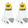 Caterpillar 6 paia di calzini da lavoro CAT WORK SNEAKERS da lavoro, per sneaker, da lavoro, taglia 39-50, 6 paia di colore bianco, 39-42