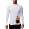 HUGE SPORTS Maglie Termiche da Uomo Invernale Biancheria Intima a Maniche Lunghe ad Asciugatura Rapida per Corsa Ciclismo Sci Bianco-Collo Alto M
