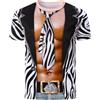 COSAVOROCK Maglietta con Stampa Zebra Animale 3D Costume Uomo Muscle Fit, Nero Bianco, L