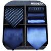 HISDERN Lotto 3 PCS Cravatta da uomo Polka Dot Check Stripe tinta unita Festa di nozze Fazzoletto Cravatta e fazzoletto - Set multipli