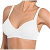 SIELEI 1 Reggiseno Donna 960 Senza Ferretto in Microfibra Stretch Liscia - Coppa C, Bianco 2