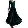 Kobilee Vestito Elegante Donna da Sposa Cocktail Sexy Abiti Cerimonia Abito Sera Taglie Forti Invernale Velluto Lungo Curvy Capodanno Vintage Rosso Vestiti
