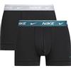 NIKE Boxer da Uomo in Dri-Fit, Trunk 2PK, Confezione da 2 Pezzi (XL, Black/Wolf Grey WB/Geode Teal WB)