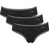 Generico Sloggi Go Crush - Set 3 Slip Donna Art. Hipster in Cotone Biologico GOTS, Bordo in Pizzo, Morbidi ed Elasticizzati (IT, Testo, M, Regular, Regular, Nero)