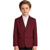 Freebily Blazer Bambini e Ragazzi Giacca Elegante Maniche Lunghe Slim Fit Tuxedo Smoking Jacket Capotto Gentiluomo Capispalla Abito da Festa di Nozze Cerimonia Nuziale Borgogna 13-14 Anni