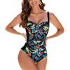 WIN.MAX Costume Intero Donna, Costume Intero con Controllo della Pancia, Costume da Bagno Taglie Forti per Donna Monokini Push-up Vintage, per Coppe da C a DD