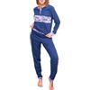 Pyrex Pigiama Donna Cotone Leggero 100% - Completo di Maglia con Bottoni e Comodo Pantalone S-XL (IT, Testo, S, Regular, Regular, Modello 2)