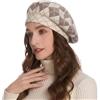 ZLYC Donna Inverno Cashmere Basco Scozzese Stile Francese Berretto Doppio Strato