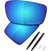 Saucer Lenti di ricambio premium per occhiali da sole Oakley Square Whisker, Alta difesa - Blu Glacier Polarizzato, Taglia unica