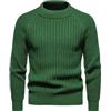 Generic Maglione Uomo Inverno- Maglione Caldo Manica Lunga in Maglia Girocollo Tinta unita Casual Slim Felpa Chic Confortevole Morbido Versatile Per Tutti I Giorni Semplice Uscire Di Base Maglione 2025, verde