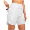 Aoukp Swimming Shorts for Women,Zealburst Women's 5 Swim Board Shorts High Waisted Quick Dry Swimsuit (White,XXL)