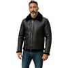 Infinity Leather Giubbotto bomber da aviatore B3 in montone da uomo - Cappotto da pilota in vera pelle di pecora, stile aviazione vintage della seconda guerra mondiale