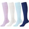 ZAKASA Calze Lunghe Cotone Donna: Calzini alti Ginocchio Unisex Calzettoni Senza Cuciture EU 35-38 Colorato 4 Paia