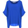 Van Der Rich ® - Camicia in Chiffon Foderato all'Interno - Dnna (Blu Royal, L-XL)