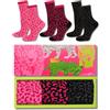 soxo Leopard Calzini Con Motivo Di Animali Idee Regalo Donna Regali Divertenti Cotone Calze Per Lei 35-40 Rosa 3 Paia