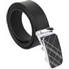 Police Cintura Uomo In Vera Pelle, Made In Italy, Con Fibbia a Sgancio Rapido, Accorciabile Con Scatola 115 (Taglia 48-52)