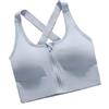 xotoa Reggiseno sportivo da donna con supporto elevato, chiusura frontale con cerniera, reggiseno sportivo senza ferretto for yoga, palestra e fitness, imbottitura rimovibile(Blue,M)