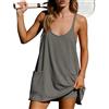 IQSQSQ Hot Shot Mini abito da donna senza maniche, sportivo, con pantaloncini integrati, prendisole