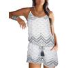 JFAN Monopezzi e Tutine Jumpsuit da Donna Floreale Stampa Canotta Pantaloni Estivi Casual Beachwear Elegante Copricostumi Estivi Mare（Bianco,M