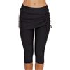 JadeRich - Pantaloni da nuoto da donna, tinta unita, con fascia laterale, per spiaggia, nuoto, surf. Nero M