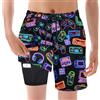 YYDSXK Pantaloncini da Bagno Bambino, Costume da Bagno per Surf Sulla Spiaggia, Bambini a Compressione ad Asciugatura Rapida Corti per Surf, Immersioni, Eleganti Pantaloncini da Spiaggia, Nero Freddo,130