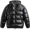Darringls Pesante Piumini Lucidi Giacca Buffer Riflettente Transizione Piumino Potente Cappotto Buffer Con Cappuccio Giacca Trapuntata Lucido Inverno Giubbotto Invernale Leggero, Nero , S