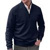 Generico Maglione Uomo Invernale Elegante Maglioni con Mezza Zip Collo Alto Manica Lunga Stand Collare Maglioncino Cashmere Casual Basic Sweater Caldo Pesante Pullover Termica Lavoro Felpe Giacca Classics Moda