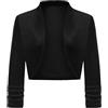 LADI TREND Coprispalle da donna aperto sul davanti, bolero cardigan in velluto coprispalle corto cardigan increspato manica a 3/4 coprente