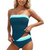 Generico Costume da Bagno 2 Pezzi Tankini Push up Donna Tankini Set Bagno Bikini Costumi da Mare Donna Costumi Mare Bikini Costume Piscina Curvy Beachwear Sportivo Swimwear