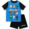 MINECRAFT Pigiama Gioco Pigiami Ragazzo | Pigiamone Corto per Ragazzi | Nero 11-12 Anni