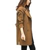 TRIGLICOLEUM Cappotto di lana da donna, elegante, lungo, tinta unita, invernale, doppiopetto, colletto rovesciato, giacca di lana a maniche lunghe, per le mezze stagioni, invernale, caldo, trench, slim fit