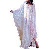 YOUKD Abito Floreale in Pizzo da Donna Caftano Sciolto Kimono Boho Roomy Spiaggia Bikini Coprire Abiti