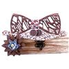 HZQIFEI Papillon in legno, set di 4 pezzi, papillon in legno, gemelli + spilla + quadrato da tasca, accessorio alla moda