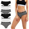 Uizuooy Mutande Donna Cotone Vita Media Slip Pacco da 6 Multicolor-A XL