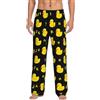 Oudrspo Pantaloni da iama da Uomo Divertenti con Simpatici Anatre, Morbidi Pantaloni da Notte, Pantaloni da iama da Uomo con Tasche e Coulisse