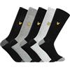 Lyle & Scott Uomo Confezione Da 5 Calzini Graham Premium, Black/Grey Marl/Light Grey Marl/Dark Grey Marl, One Size