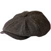 Gamble & Gunn, 'Shelby' Newsboy Cap, berretto in panno grigio a spina di pesce Grey Herringbone 61 cm