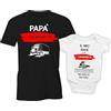 Puzzletee Coppia T-Shirt e Body Neonato Padre Figlio - Festa del Papà - Il Mio Papà è un Camionista - Cotone Morbido e Traspirante, Stampa Brillante - Regalo Originale e Divertente