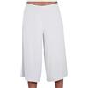 R&N FASHIONS Pantaloni culottes da donna taglie forti 3/4 con elastico in vita, pantaloncini a palazzo in viscosa elasticizzata, a vita media, leggeri, casual, estivi da donna, bianco, 48