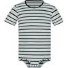Landofgenie Pagliaccetto da uomo a maniche corte pigiama tutina monopezzo a righe onesie leotard top con strisce maker, grigio., M