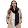 LA FERANI Sciarpa in seta da donna, 100% seta, foulard sciarpa tinta unita, colore bianco, nero, 180 x 90 cm, tinta unita, per abito occasioni formali, stola stile business, regalo per lei, Nero