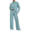 Generico Tuta Donna Elegante Set Maglione E Pantaloni Gamba Larga Completi 2 Pezzi Casual Invernale Da Casa Comode Curvy Due Pezzi Loungewear Complete Lavoro Moda Oversize Anziana