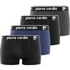 pierre cardin underwear Boxer da Uomo in Cotone, Mutandine da Uomo Naturali e ipoallergenici, Confezione da 4, Nero/Blu/Grigio Scuro, XL